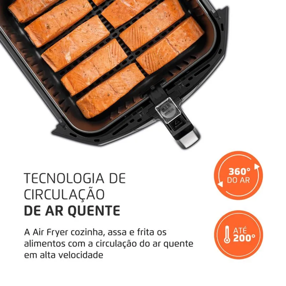 Fritadeira Elétrica Air Fryer 8L Mega Family AFN-80-BI Mondial