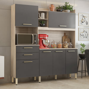 Cozinha Compacta 6 Portas 2 Gavetas Select Demóbile