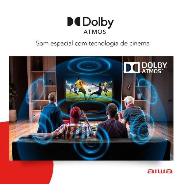 Smart TV 55” Android 4K Borda Ultrafina Dolby Vision HDR10 Aiwa - PRETO