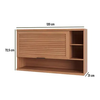 Armário Aéreo Macadamia 1 Porta 120cm Telasul com Nicho