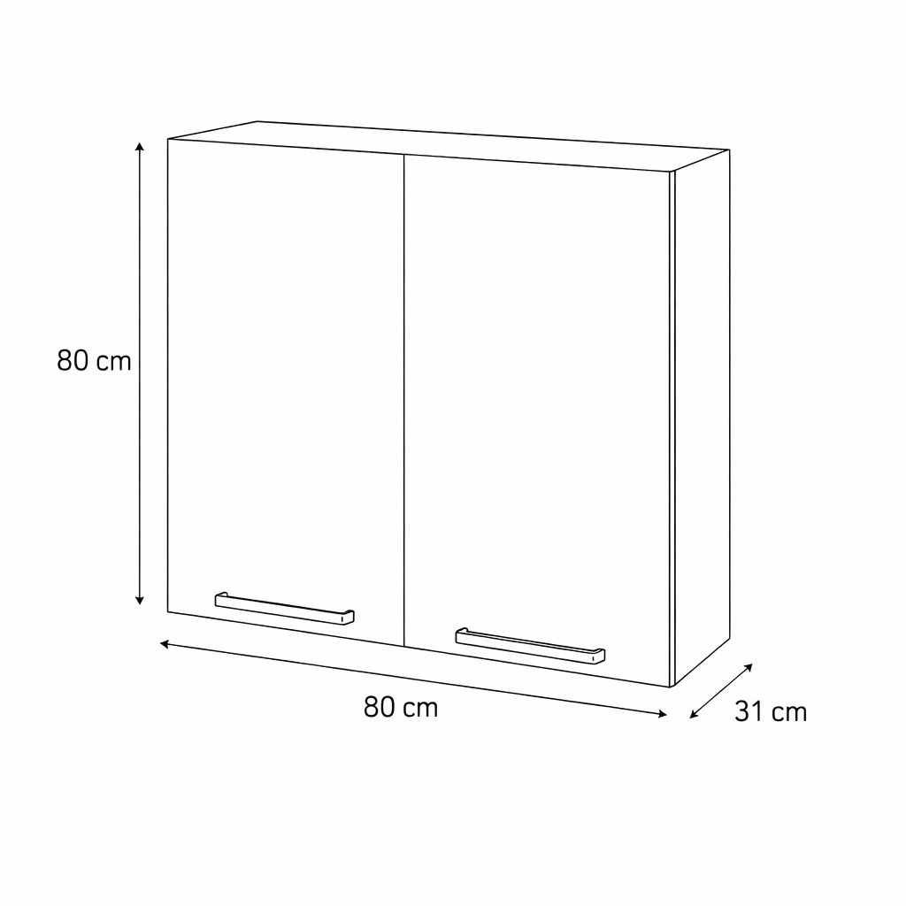 Armário Aéreo 80cm 2 Portas Avelã Telasul