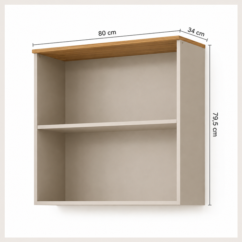 Armário Aéreo Bella 80cm 2 Portas Basculante Com Vidro MGM