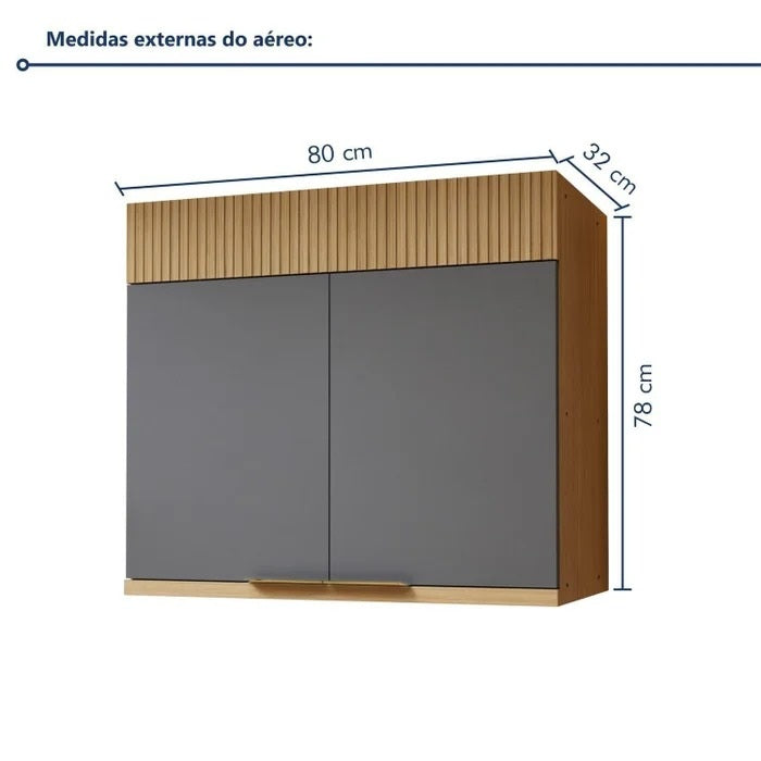 Armário Aéreo Realeza  2 Portas 80cm Nesher