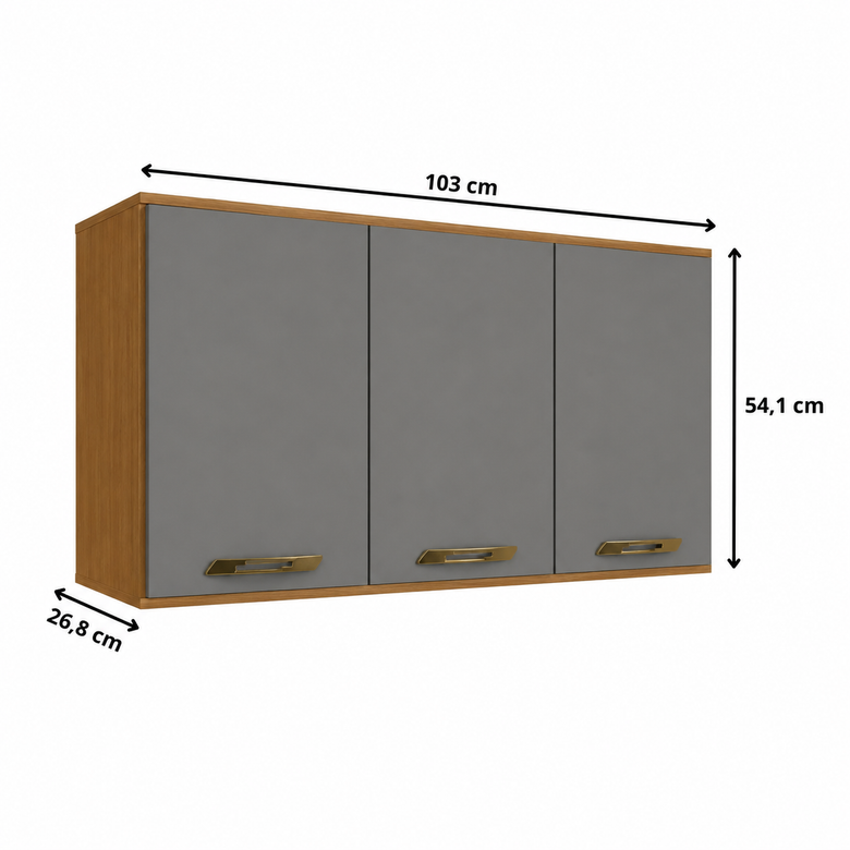 Armários Aéreo Isa 3 Portas 103cm CHF Móveis