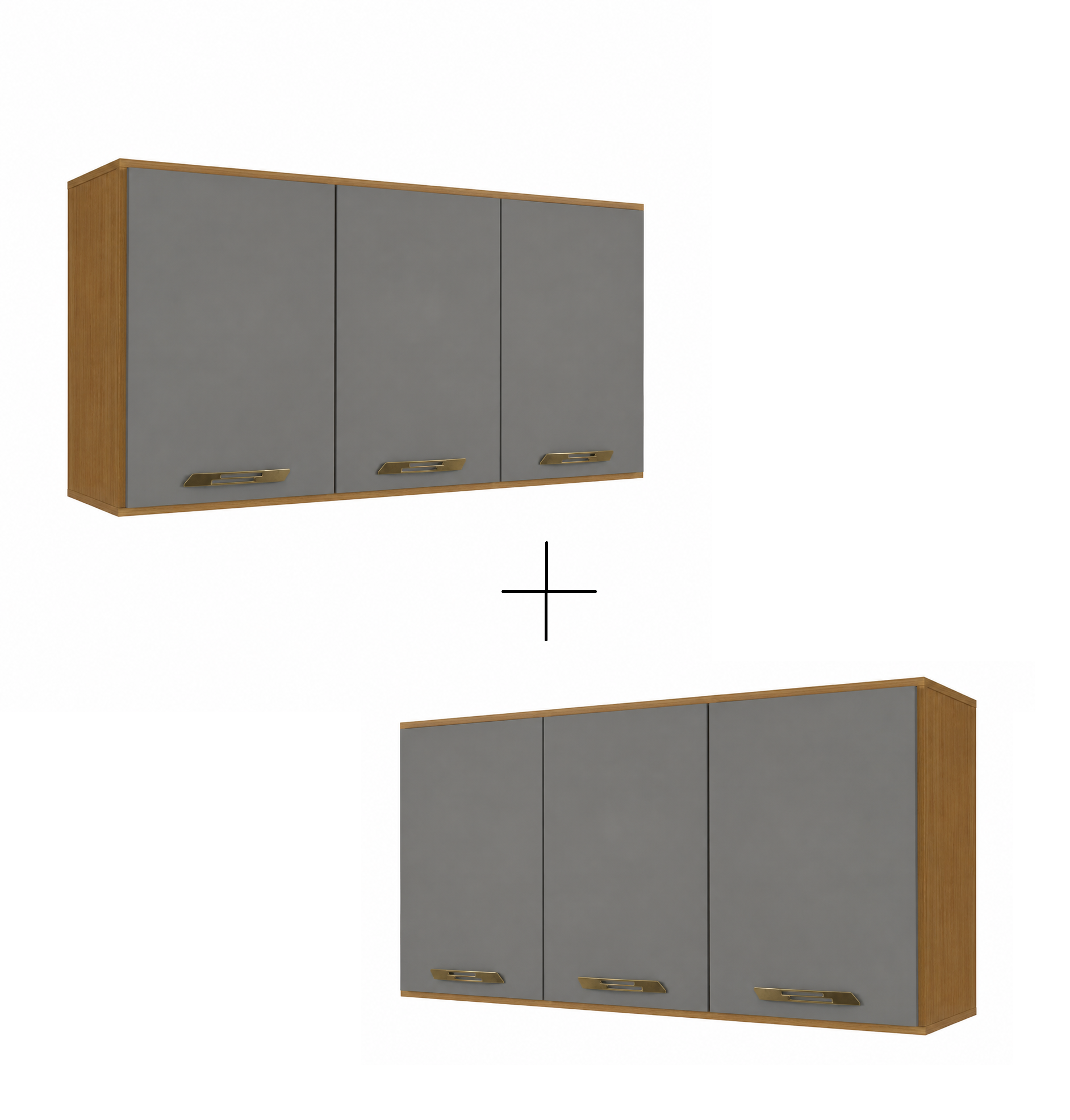 Kit 2 Armários Aéreo Isa 3 Portas 103cm CHF Móveis