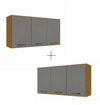 Kit 2 Armários Aéreo Isa 3 Portas 103cm CHF Móveis