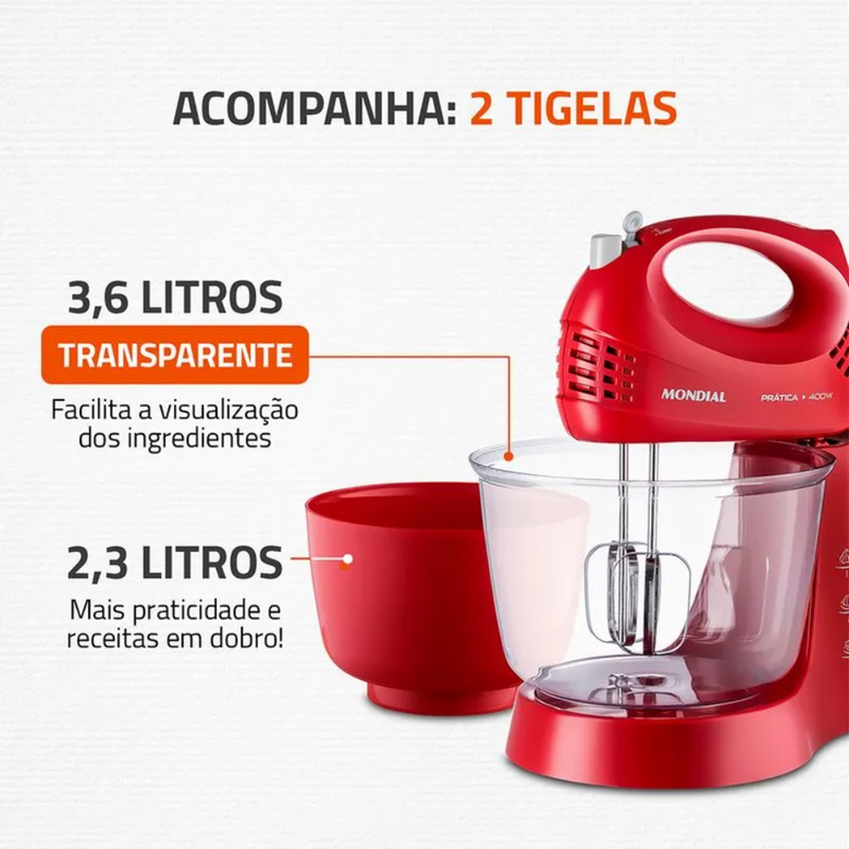 Batedeira Mondial 3 velocidades 400W B-45-R