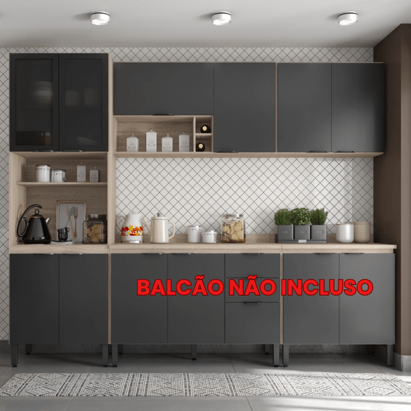 Cozinha Modulada 3 Peças 8 Portas Firenze Demóbile