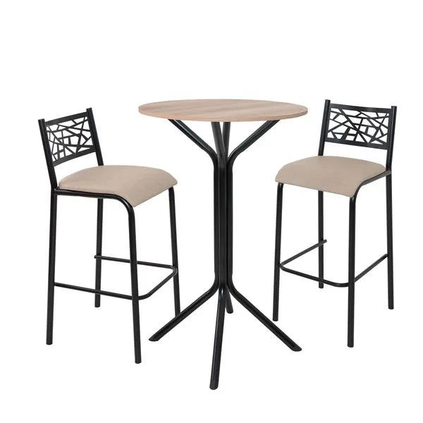 Conjunto Bistrô 2 Banquetas Tubular Dani Ciplafe - PRETO