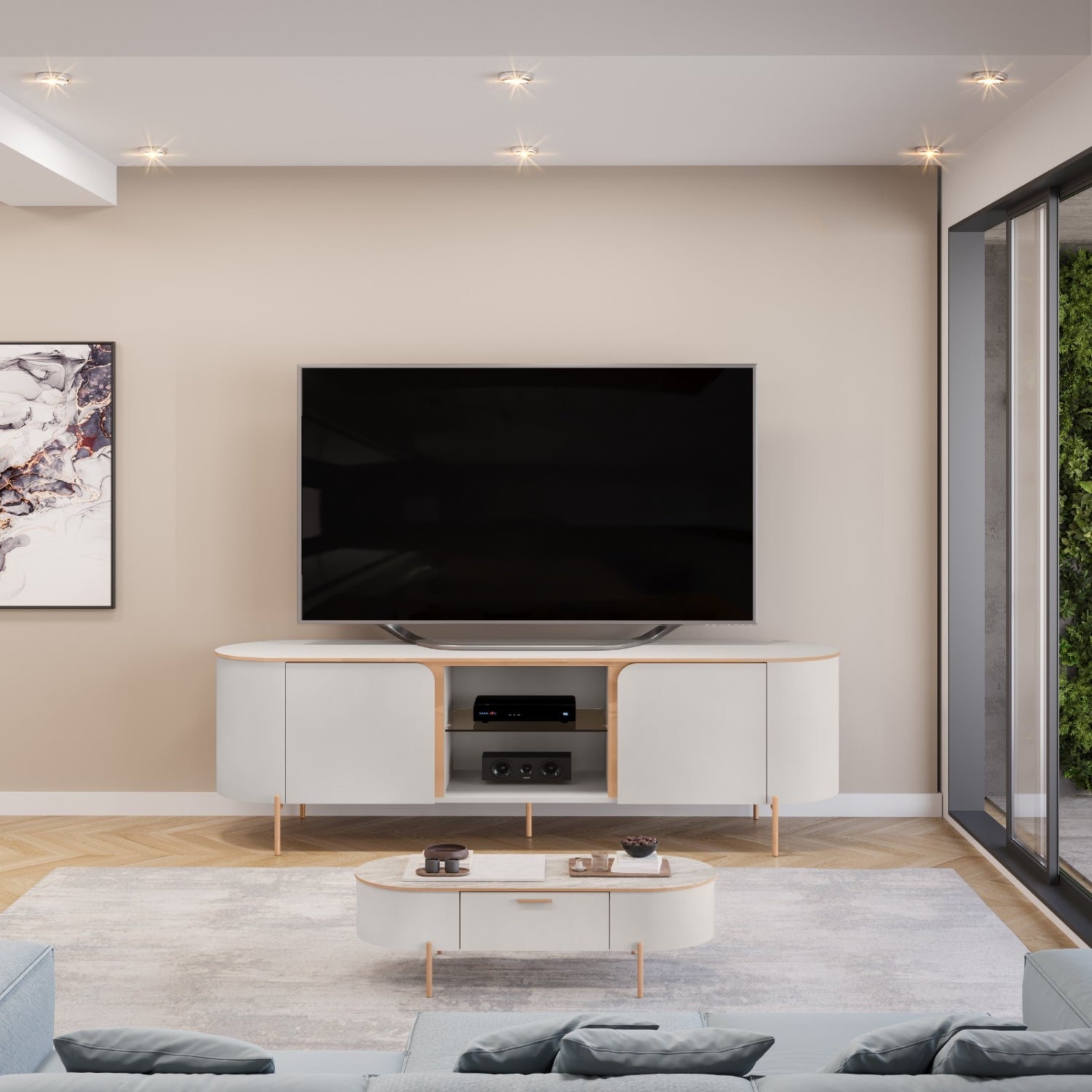 Bancada Para Tv Até 65" MDF 2 Portas Adele DJ Móveis - BALI