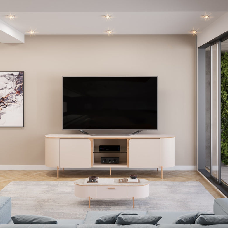 Bancada Para Tv Até 65" MDF 2 Portas Adele DJ Móveis