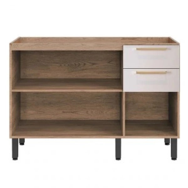 Balcão de Cozinha 120cm 3 Portas 2 Gavetas com Tampo Avelã Telasul