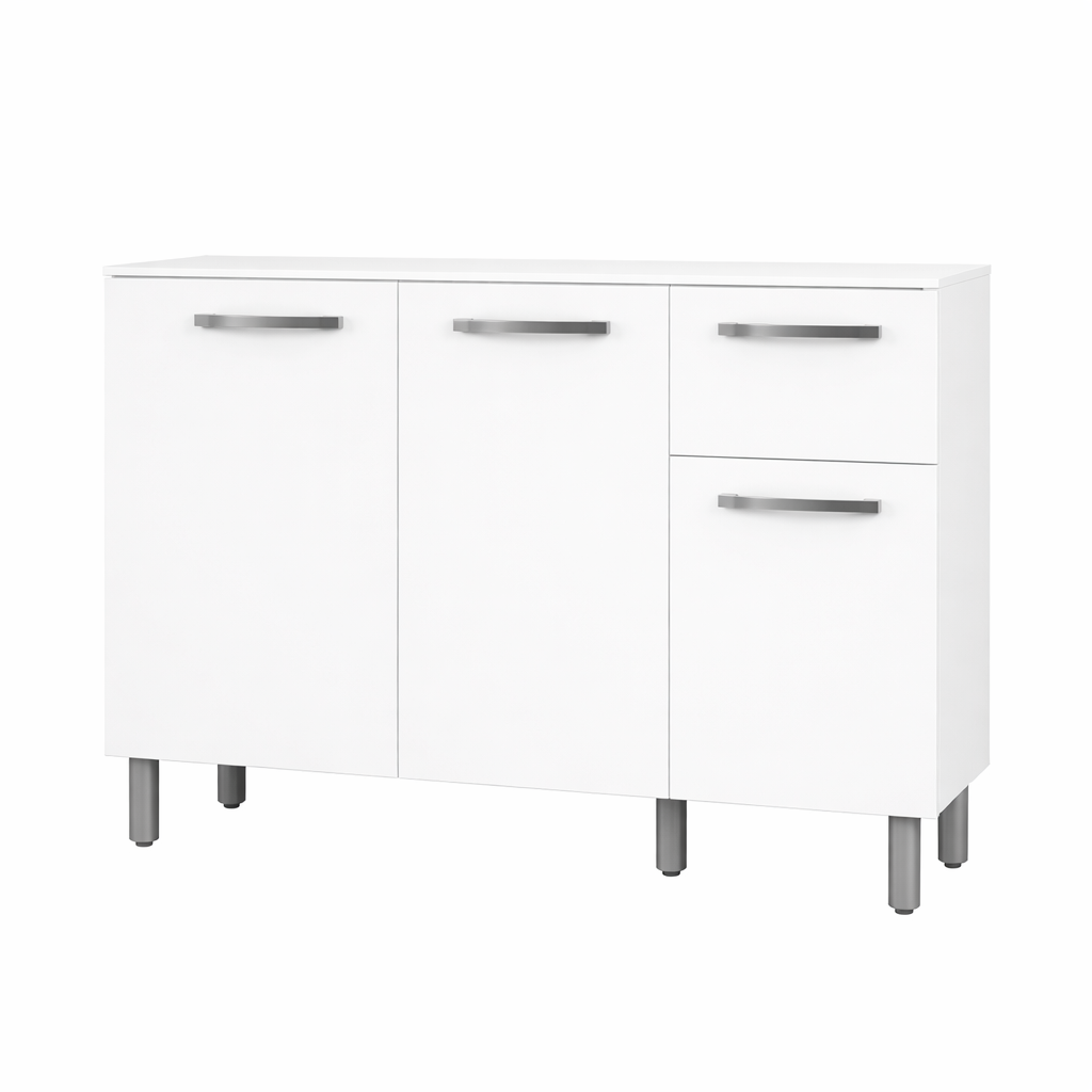 Balcão de Cozinha Mila 3 Portas 1 Gaveta Fiorello - BRANCO