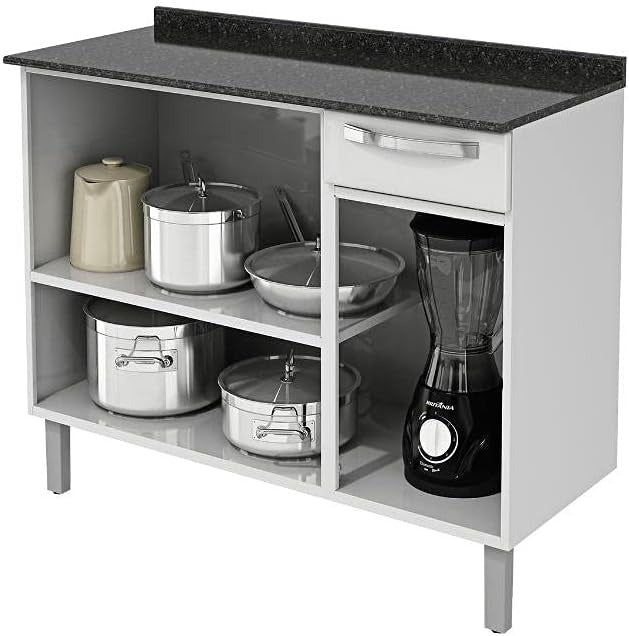 Balcão de Cozinha Rose 3 Portas 1 Gaveta Itatiaia com Tampo