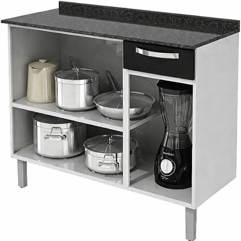 Balcão de Cozinha Rose 3 Portas 1 Gaveta Itatiaia com Tampo