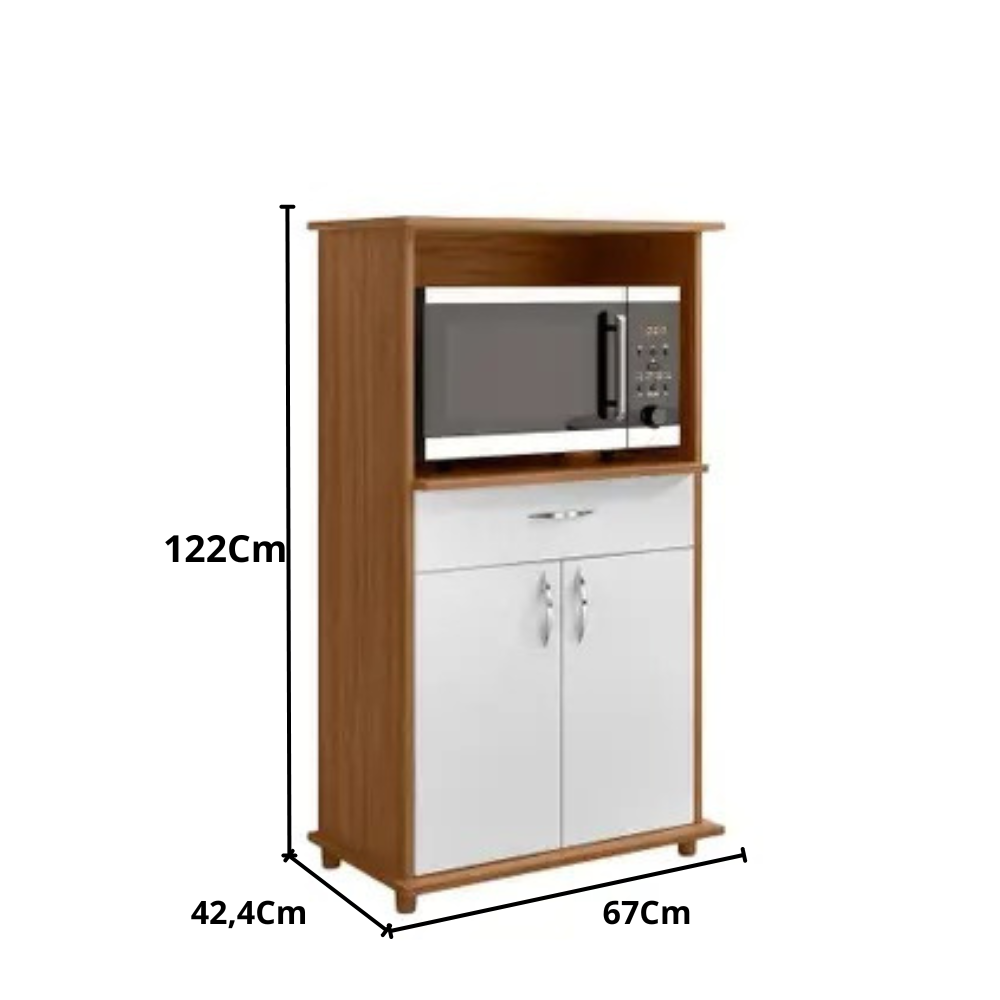 Balcão para Micro-ondas com 2 Portas e 1 Gaveta NT 3070 Notável