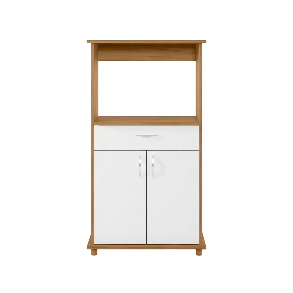 Balcão para Micro-ondas com 2 Portas e 1 Gaveta NT 3070 Notável - FREIJO/BRANCO