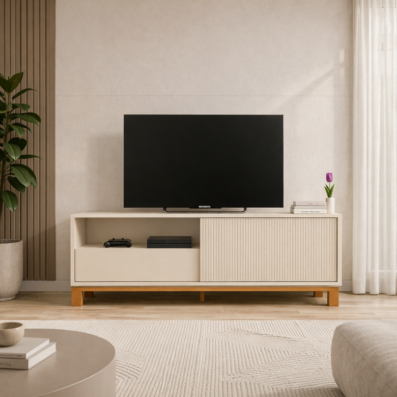 Bancada Para  Tv Até 55 Polegadas Mondrian Caemmun