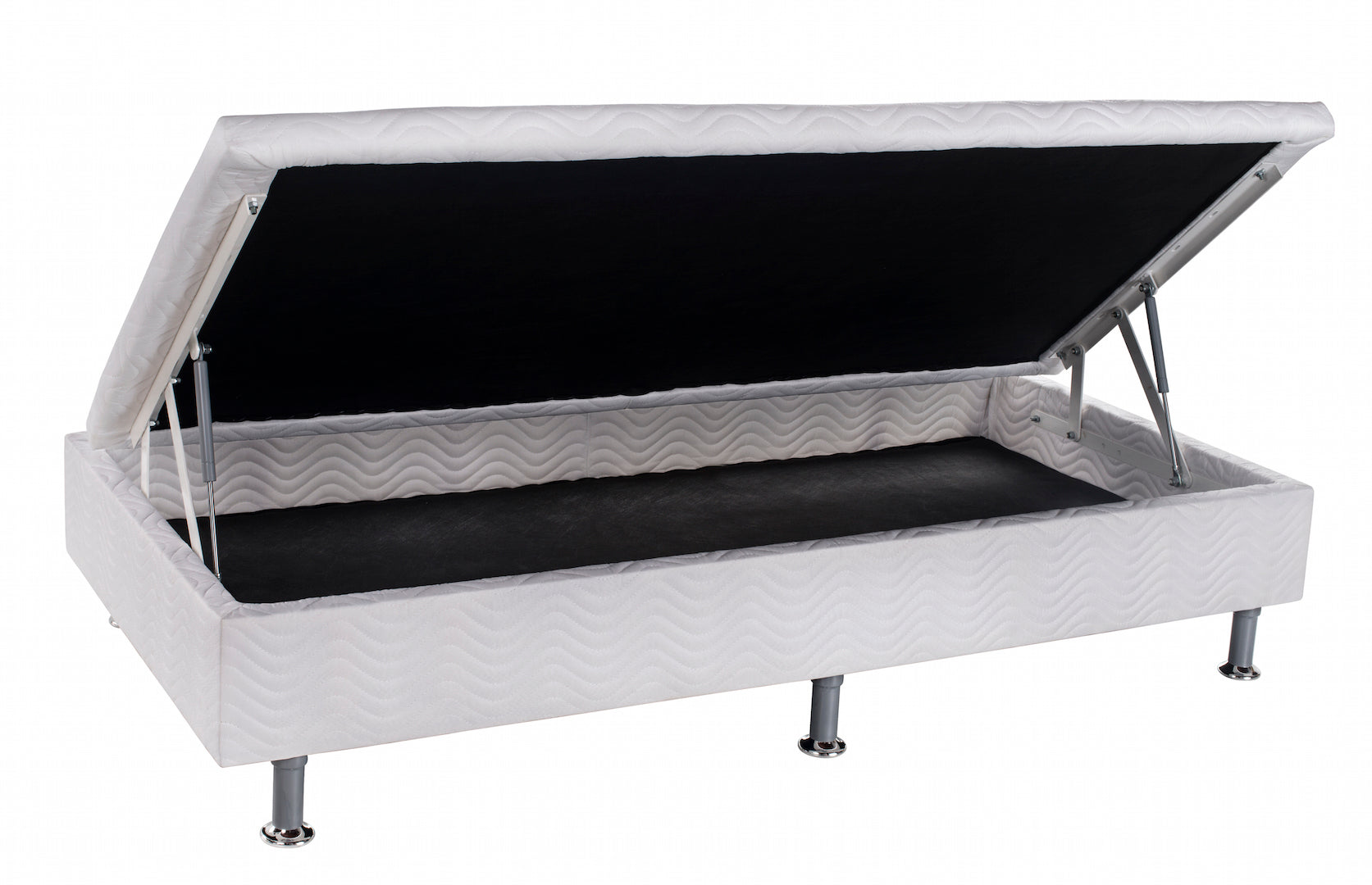 Base Baú Para Cama de Solteiro 88x188 Physical Ortobom com Pistão a Gás - BRANCO