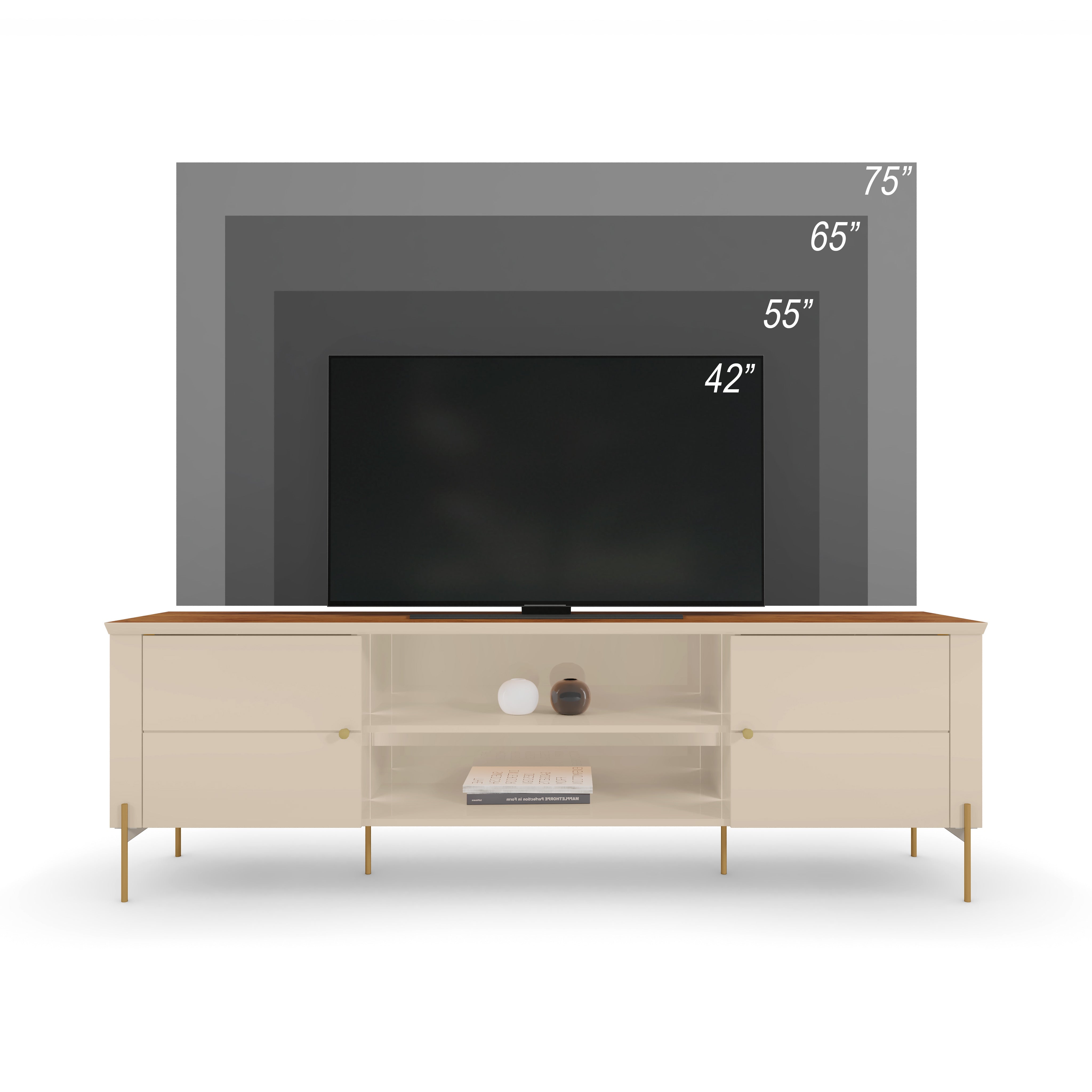 Rack para Tv até 75" Brasília  2 Portas  Mobler