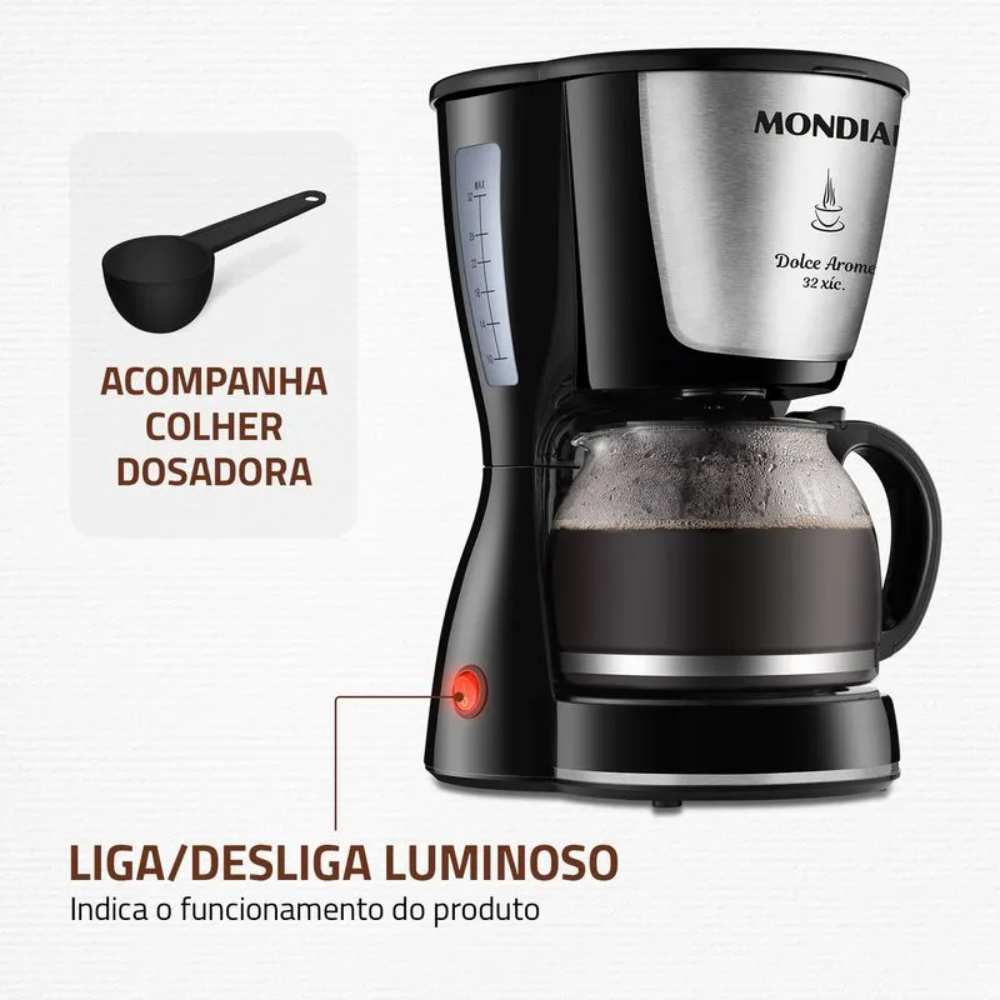 Cafeteira Elétrica Mondial Dolce Arome C-32 32 Xícaras