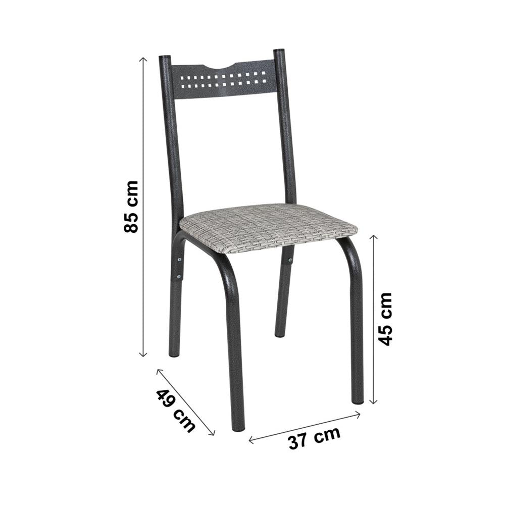 Mesa com 4 Cadeiras para Cozinha 68 Cm Branco Carvalho Ciplafe
