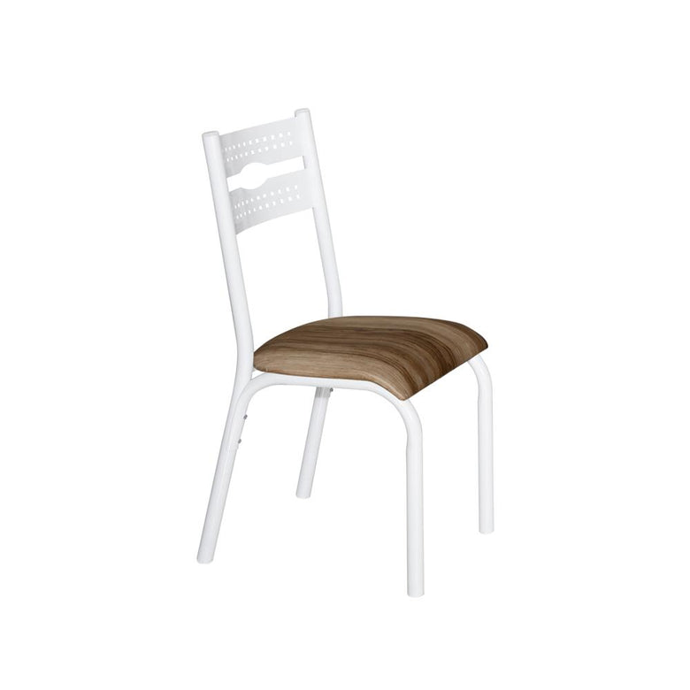 Mesa com 4 Cadeiras para Cozinha 68 Cm Branco Carvalho Ciplafe