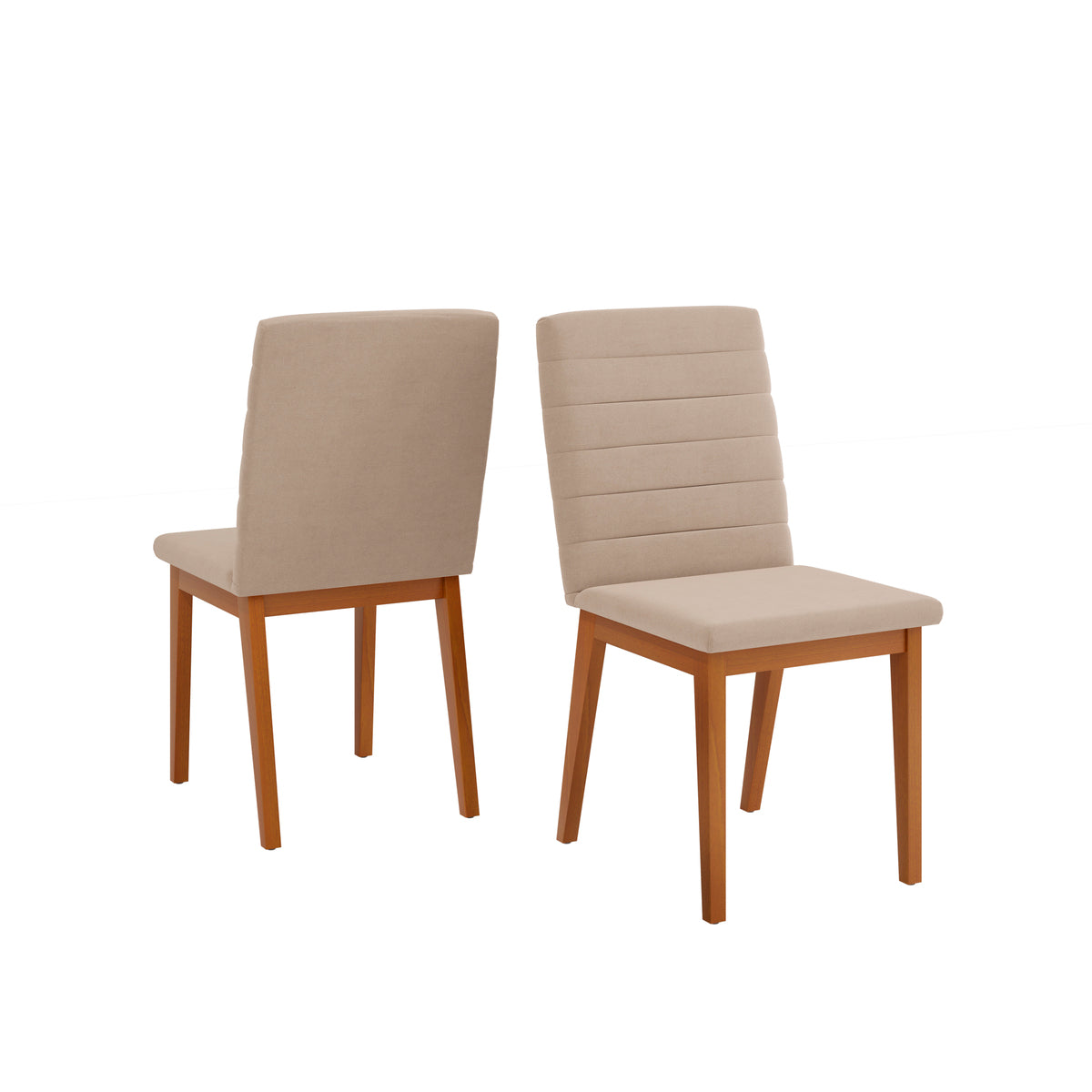 Conjunto 2 Cadeiras Estofadas Sofia Dj Móveis - BEGE