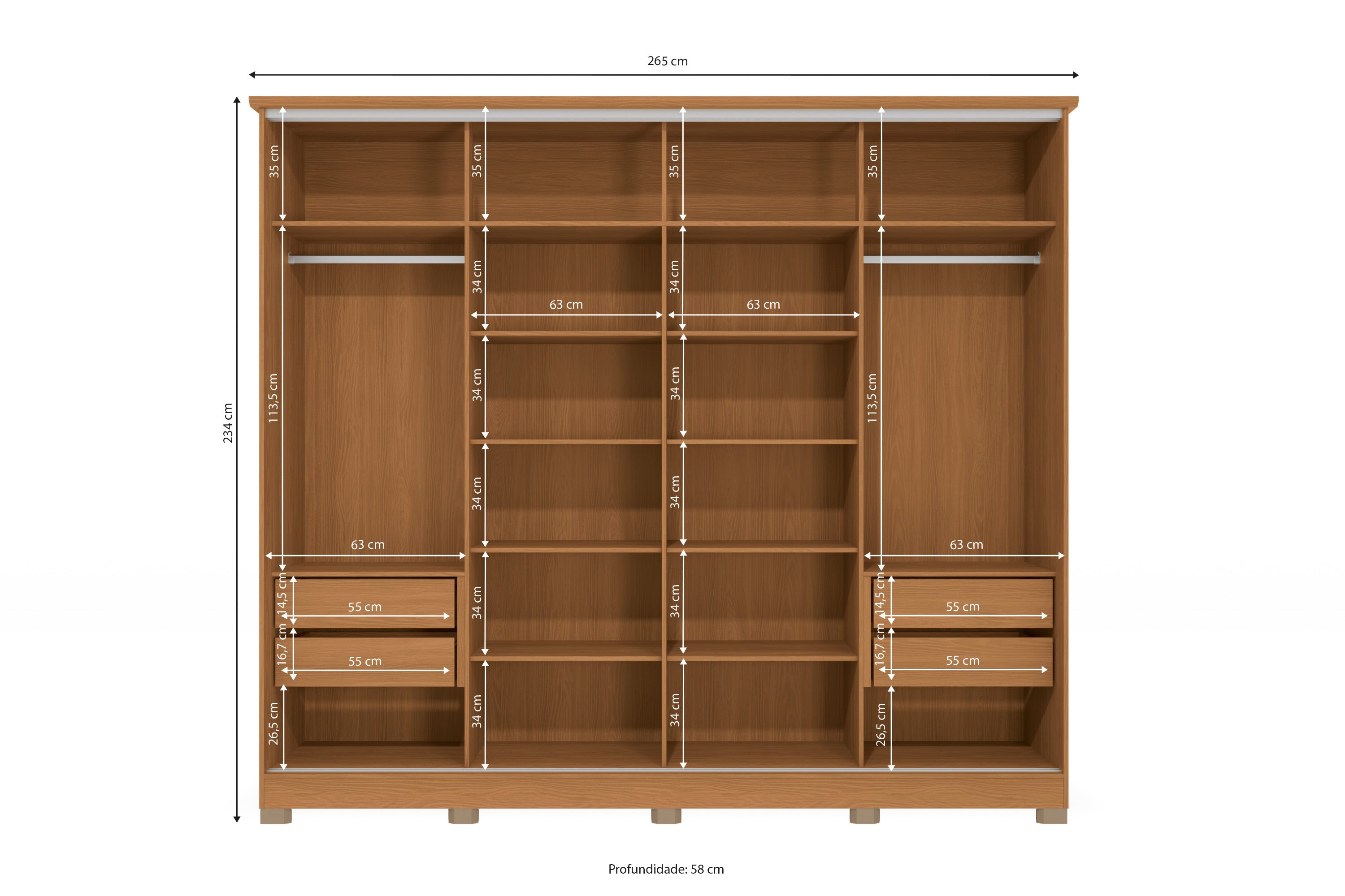 Guarda Roupa 4 Portas de Correr CB01N565 Kappesberg