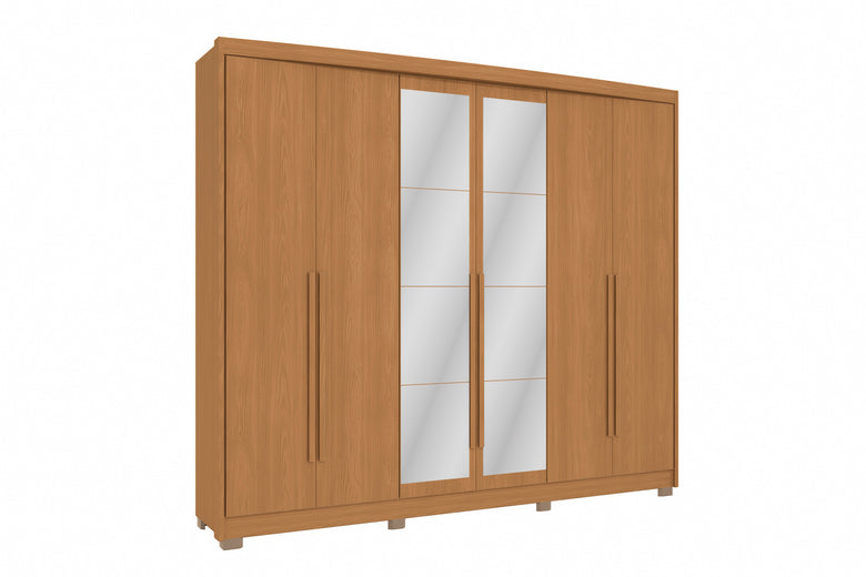 Guarda-Roupa Casal 6 Portas com Espelho 6 Gavetas CB01N566 Kappesberg