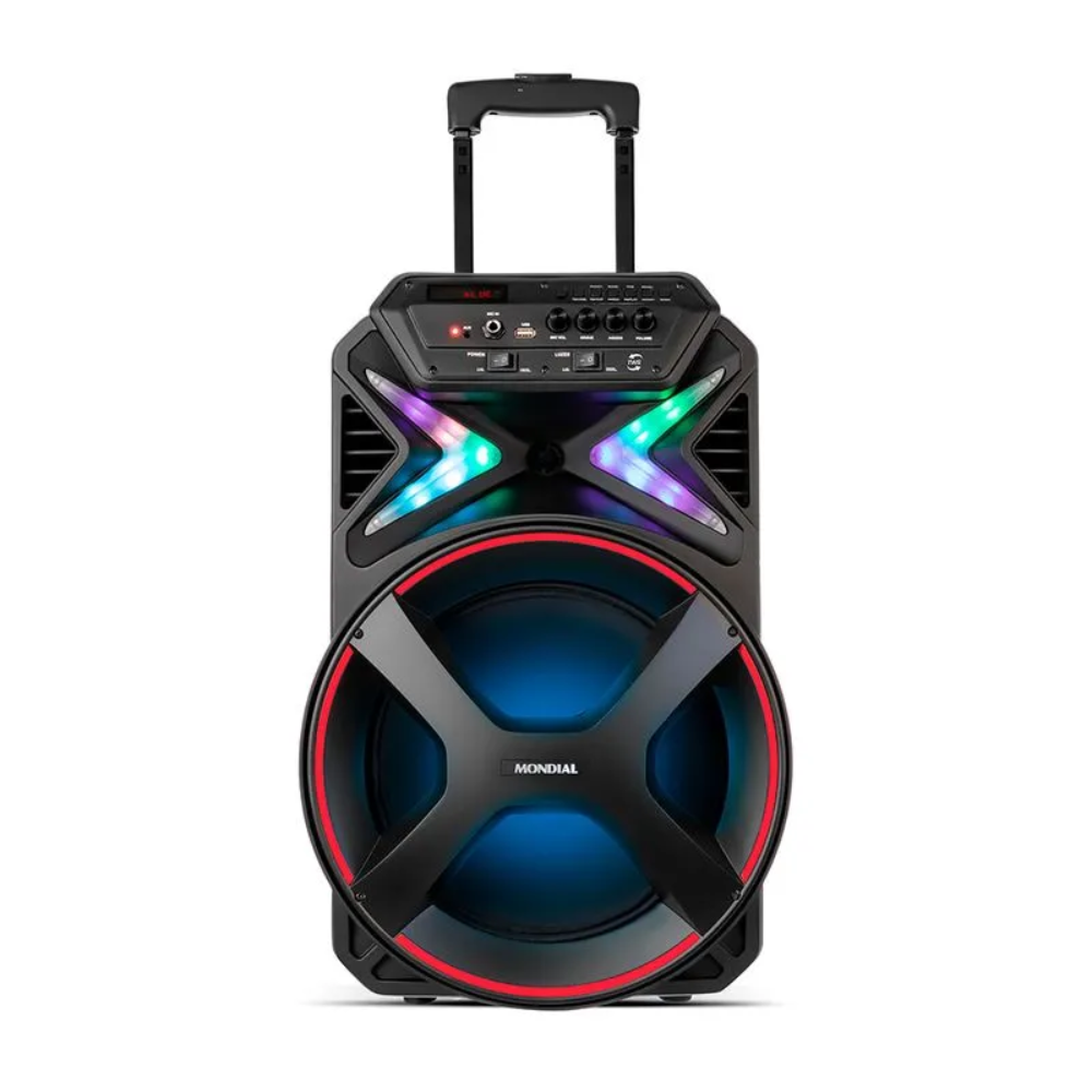 Caixa Amplificada Mondial CM-400 Connect Lights 400W Bluetooth USB/AUX/MIC - PRETO