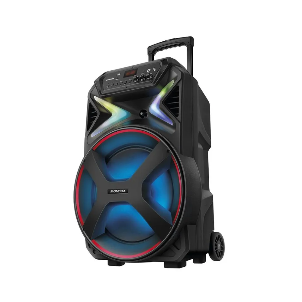 Caixa de Som Amplificada Mondial Connect Lights Plus CM-700 Bluetooth 700W - PRETO