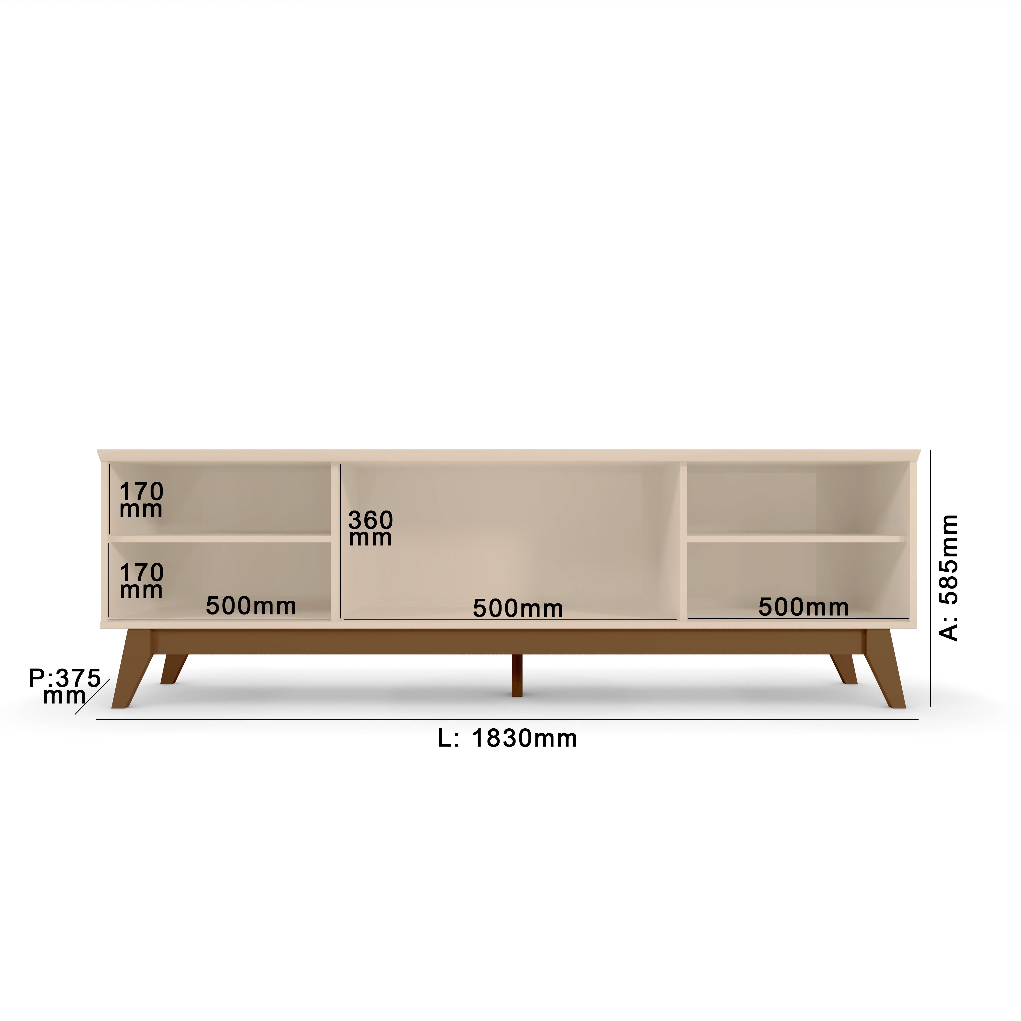 Rack para Tv de até 75 Polegadas Campinas 2 Portas com Nichos Mobler