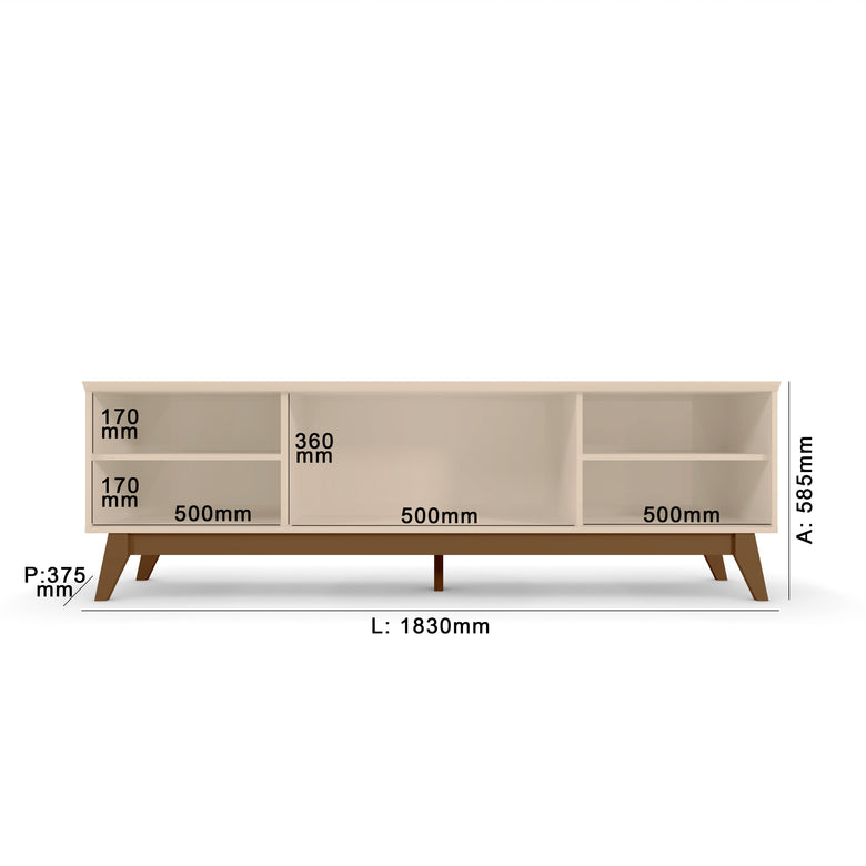 Rack para Tv de até 75 Polegadas Campinas 2 Portas com Nichos Mobler