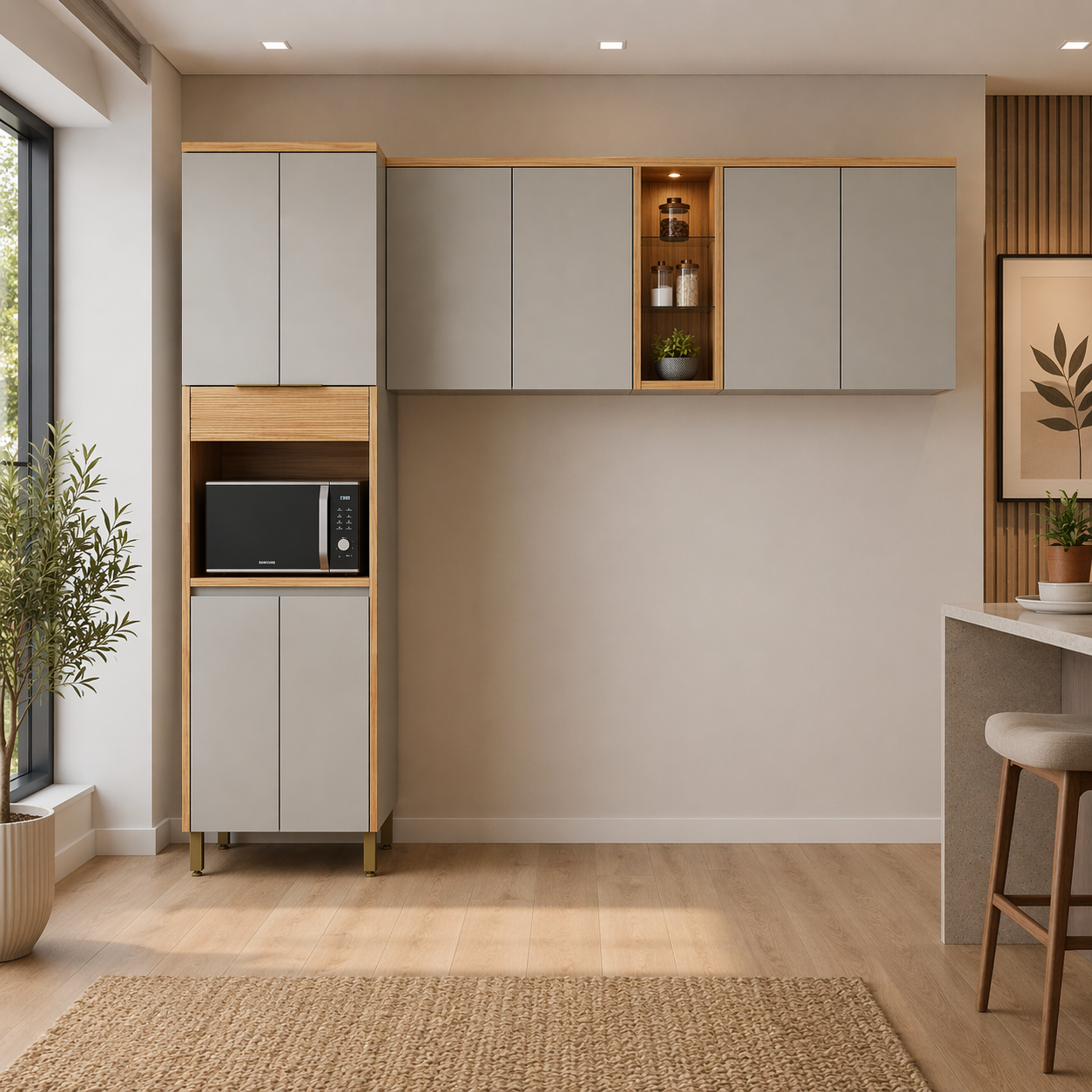 Kit Cozinha Compacta Allure 8 Portas 3 Peças Linea