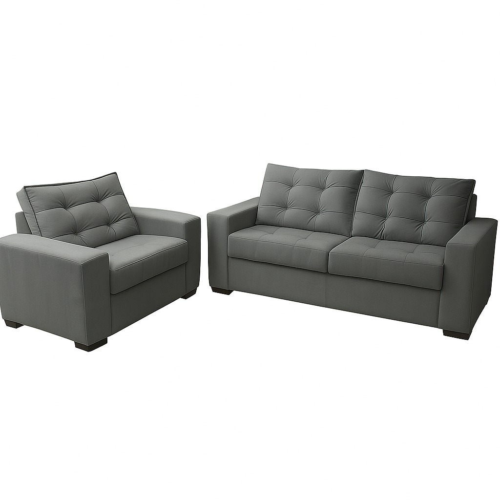 Conjunto de Sofá 2x3 Lugares Torun Masterflex - CINZA SUEDE PENA