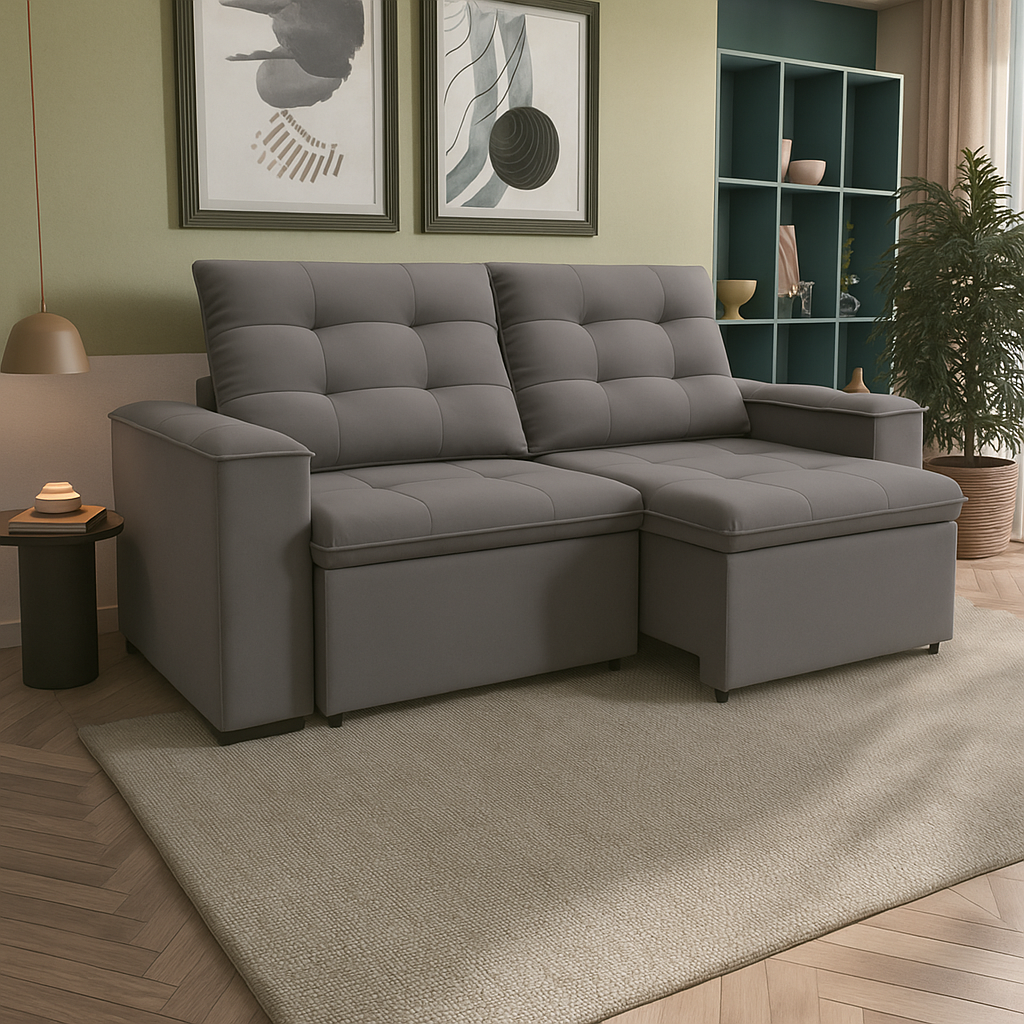 Sofá Retrátil e Reclinável 3 Lugares Sonata Kappesberg