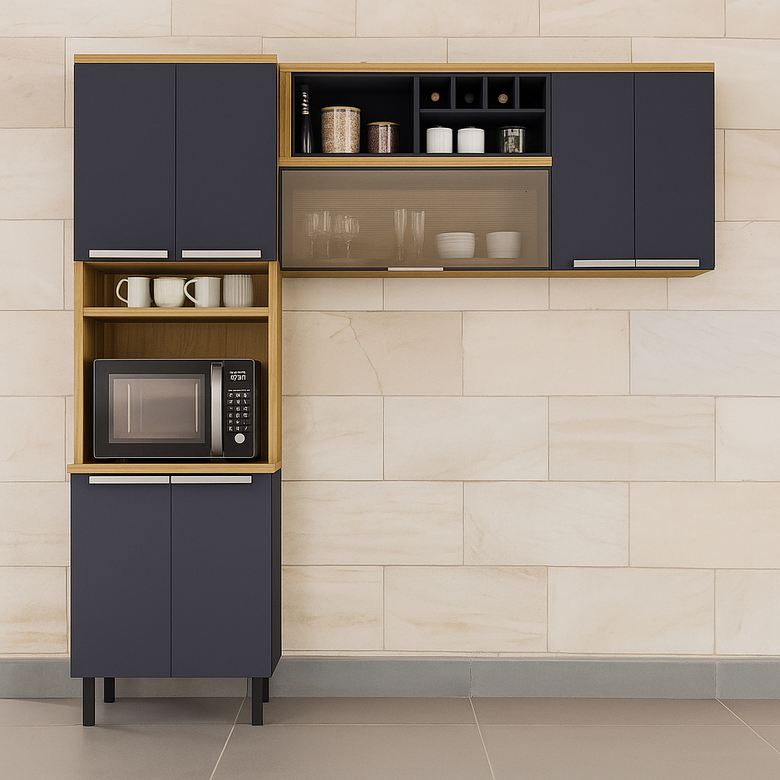 Cozinha Modulada 3 Peças 7 Portas New Porto Itatiaia