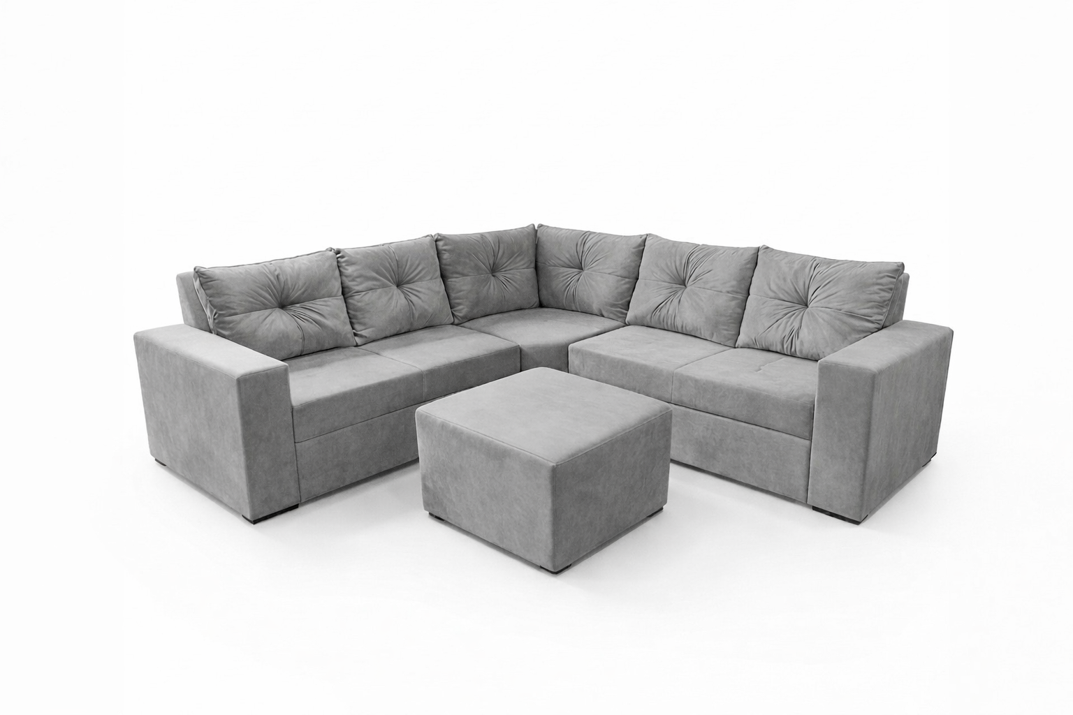 Conjunto Estofado de Canto Su Inca SMS Estofados - CINZA