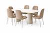 Conjunto Mesa de Jantar 2,20m Lintz com 6 Cadeiras Lucille