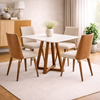 Conjunto Mesa de Jantar 1,15m com Vidro Bennet com 4 Cadeiras Dakota