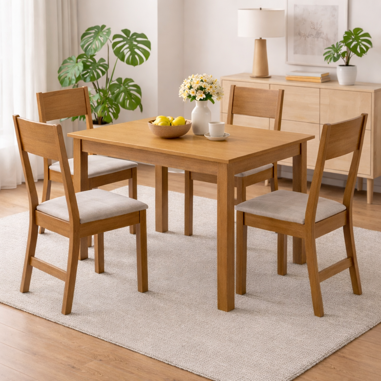 Conjunto de Mesa Bellagio 1,50m com 4 Cadeiras Karla