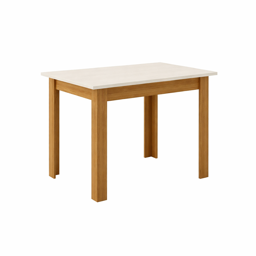 Conjunto de Mesa Bellagio 1,50m com 4 Cadeiras Karla - CARVALHO/OFFWHITE