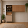 Cozinha Modulada Art 3 Peças 8Portas com Paneleiro de Vidro Kits Paraná