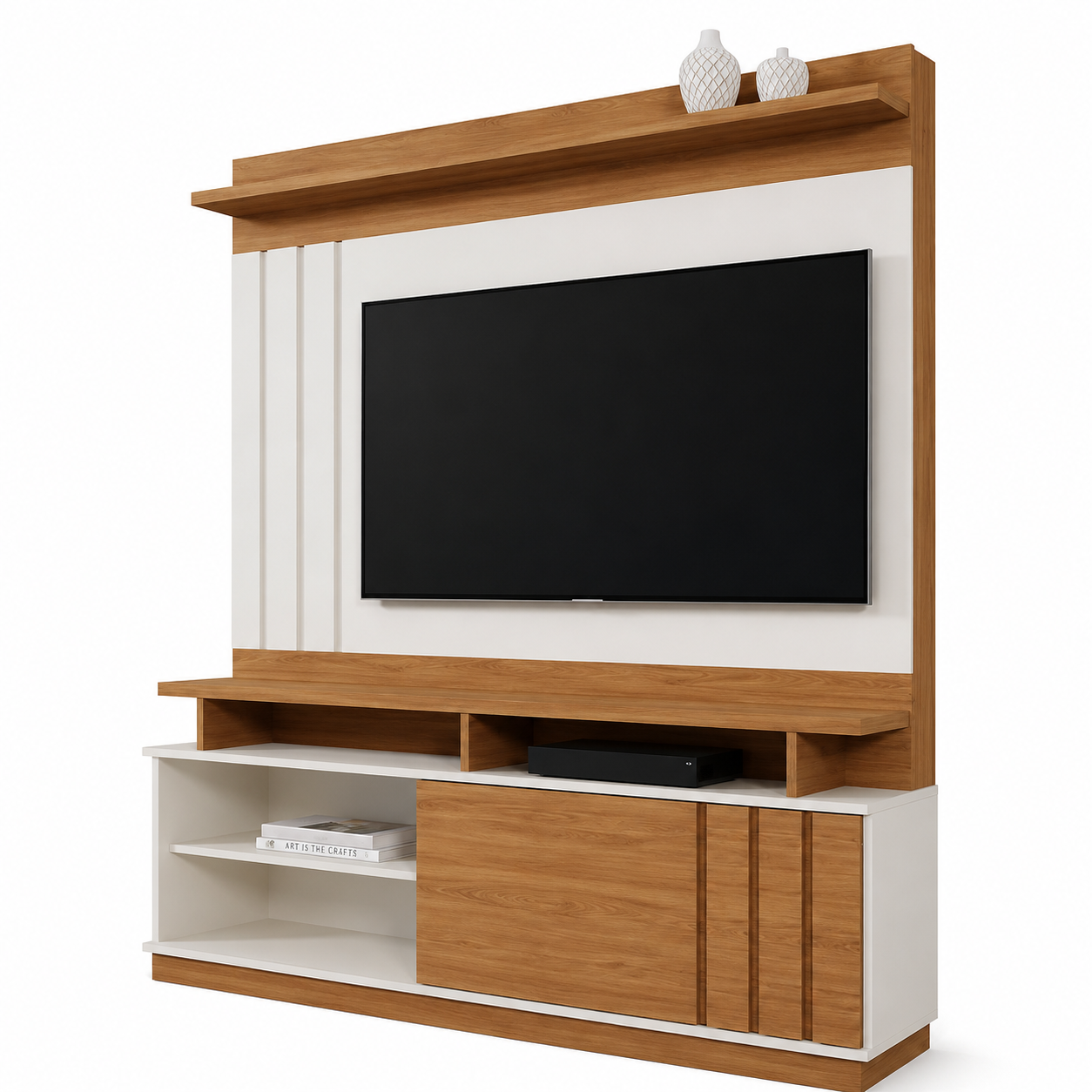 Home Para Tv até 55" Goiás Mobler - OFF WHITE/CANELA