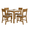 Conjunto de Mesa de Jantar 90x90cm Quadrada Lisboa com 4 Cadeiras Karla Indekes