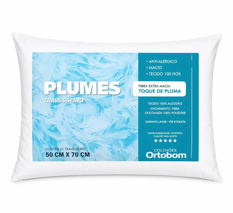 Travesseiro Plumes Ortobom 50x70cm