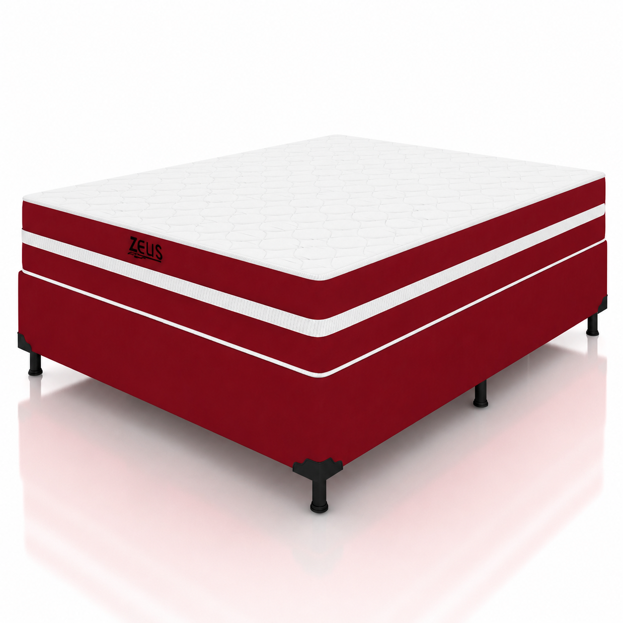 Conjunto Box Casal 138x188 Zeus Bacetto - VERMELHO