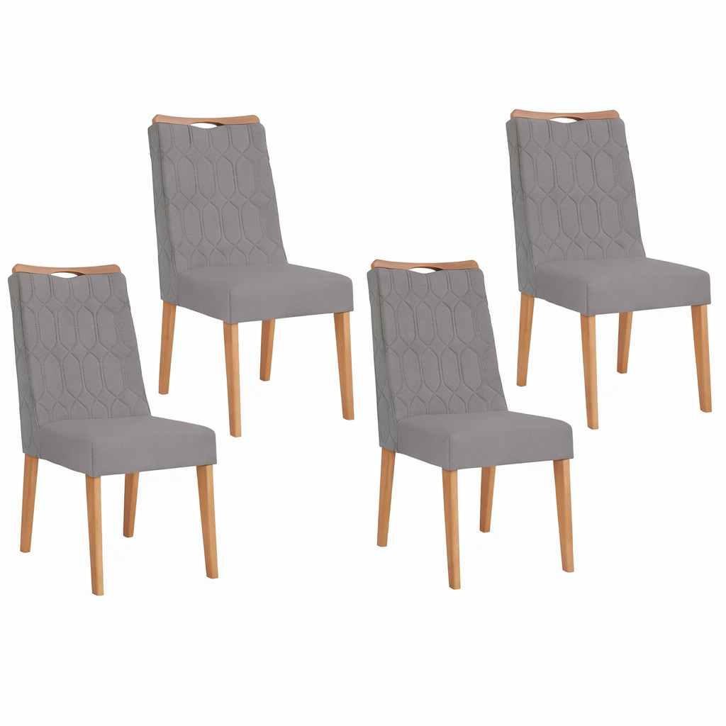 Conjunto 4 Cadeiras Estofadas Bia Dj Móveis