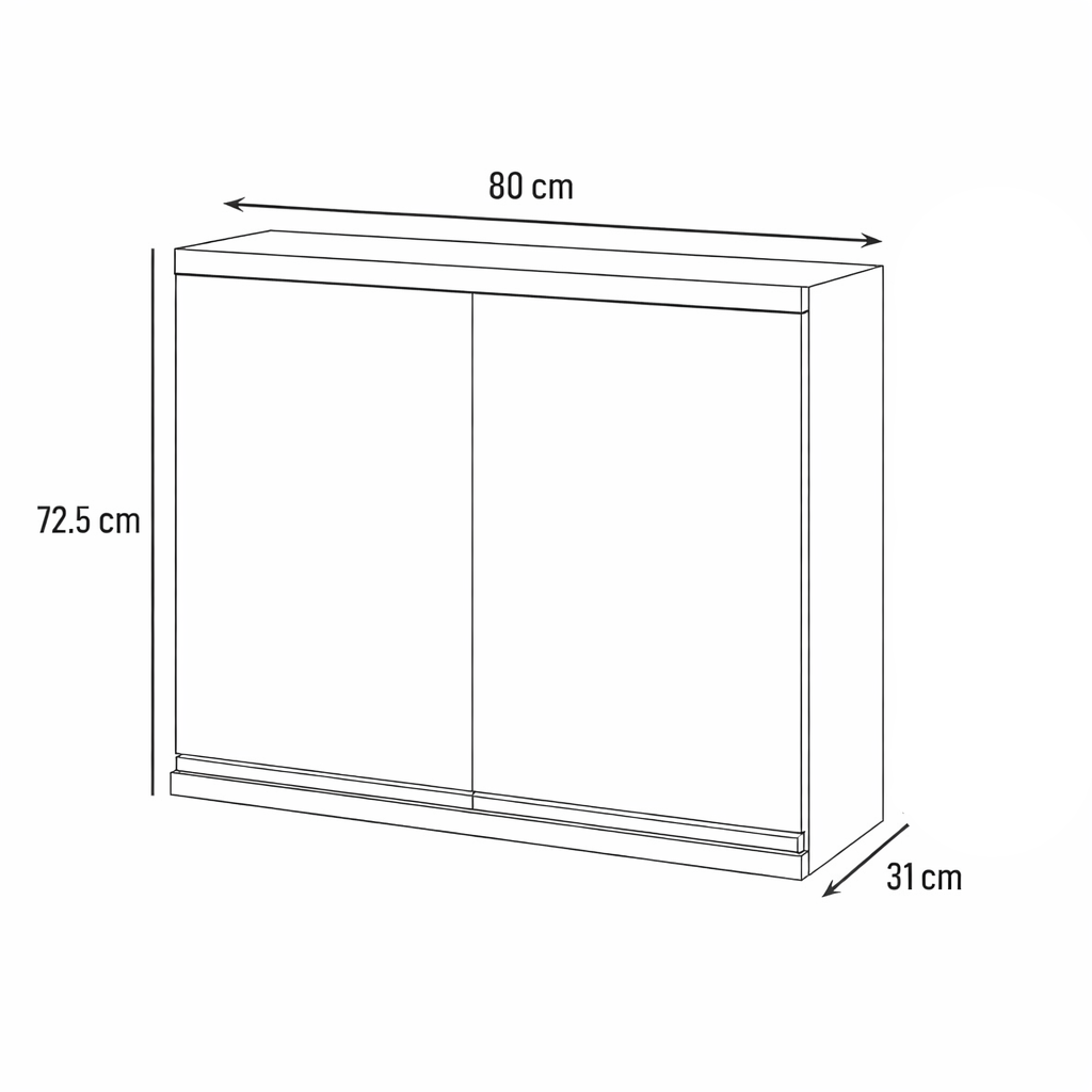 Armário Aéreo 80cm 2 Portas Telasul Macadâmia